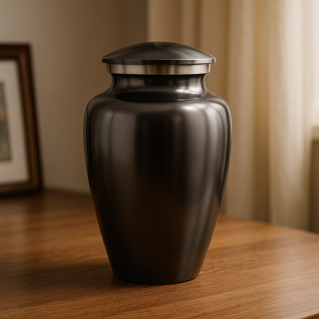 The Obsidian Crest Urn