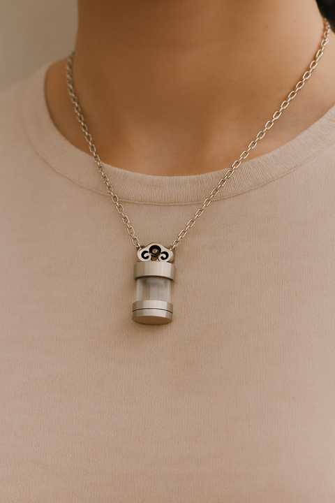 Glass Cylinder Cremation Pendant Necklace