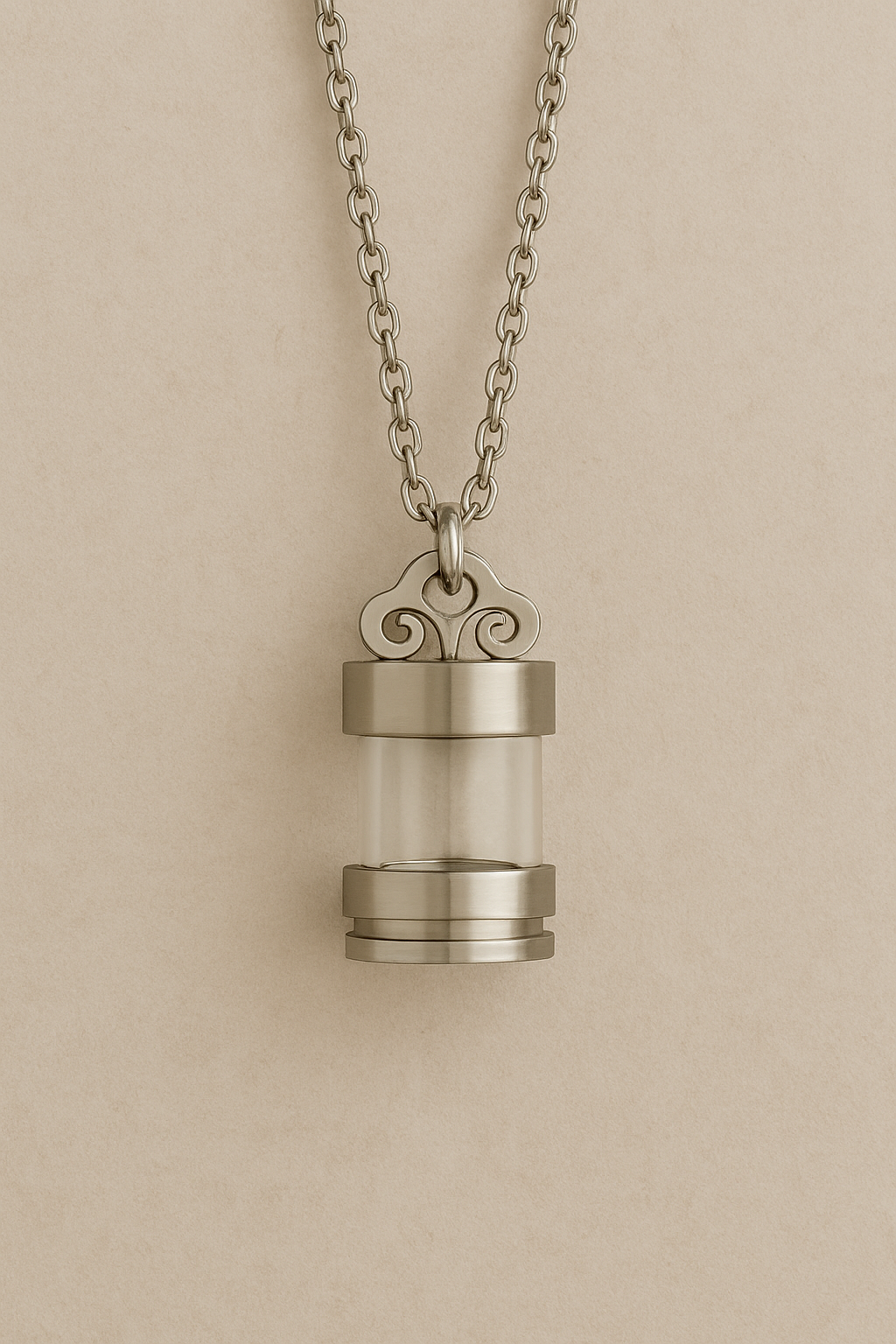 Glass Cylinder Cremation Pendant Necklace