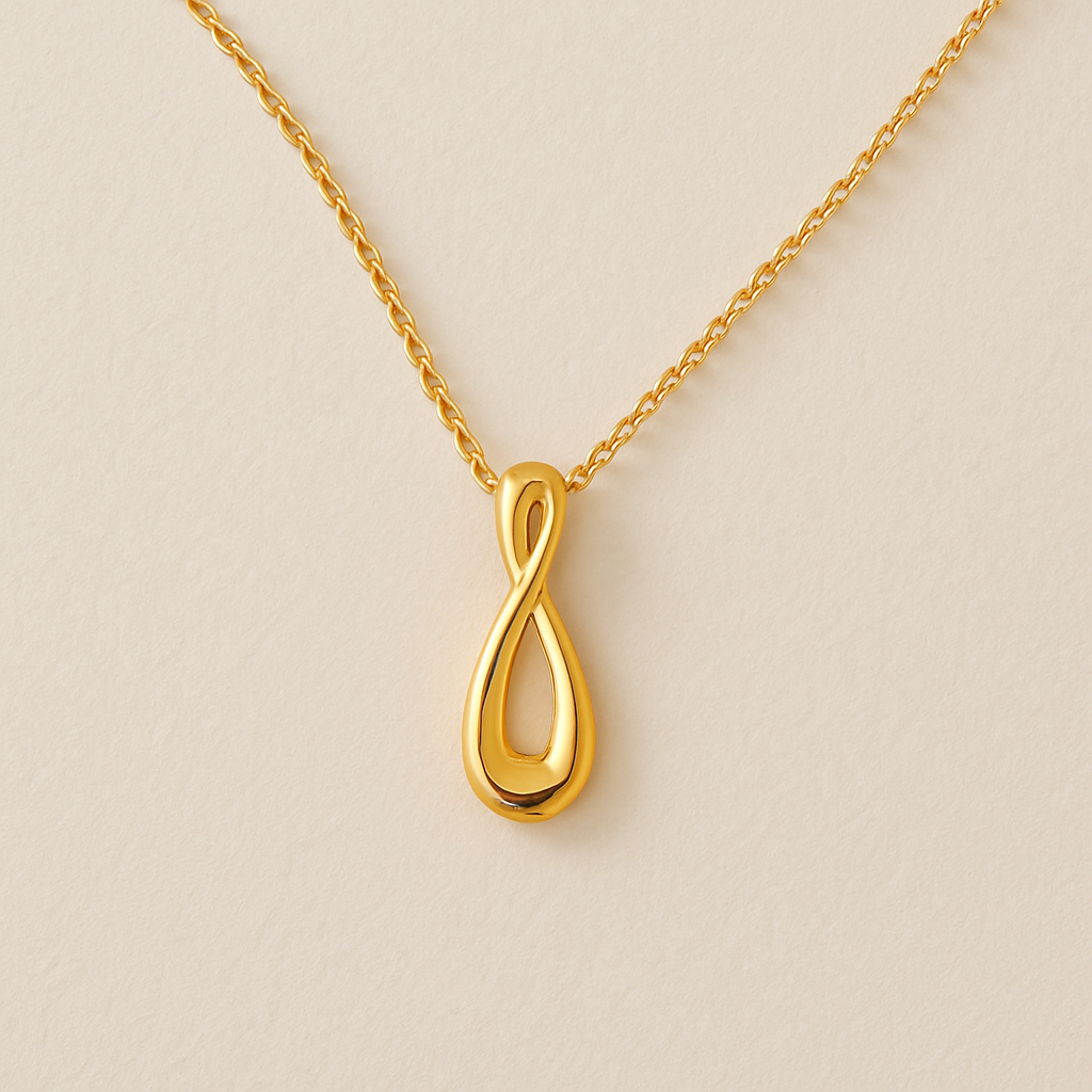 Gold Infinity Cremation Pendant Necklace