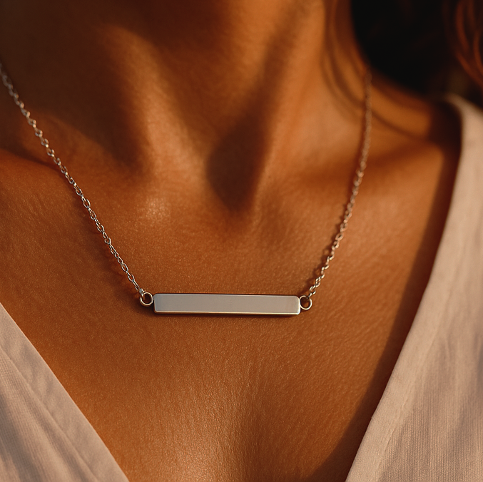 Horizontal Bar Cremation Necklace